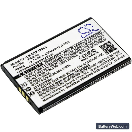 BT Elements 1K Replacement Battery, 3.7V, 650mAh, Li-ion 1