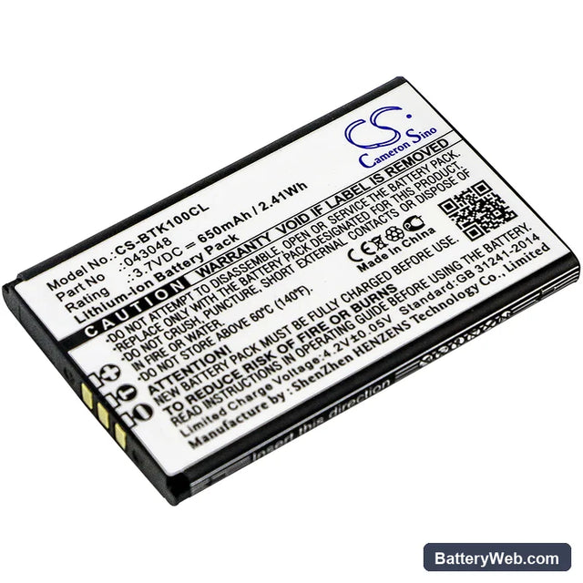 BT Elements 1K Replacement Battery, 3.7V, 650mAh, Li-ion 1