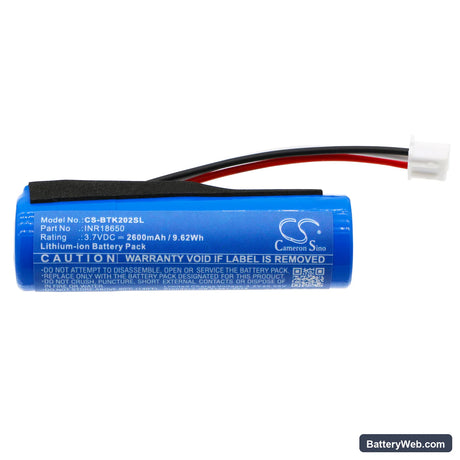 Blaupunkt BLUETOOTH LAUTSPRECHER Replacement Battery, 3.7V, 2600mAh, Li-ion 3