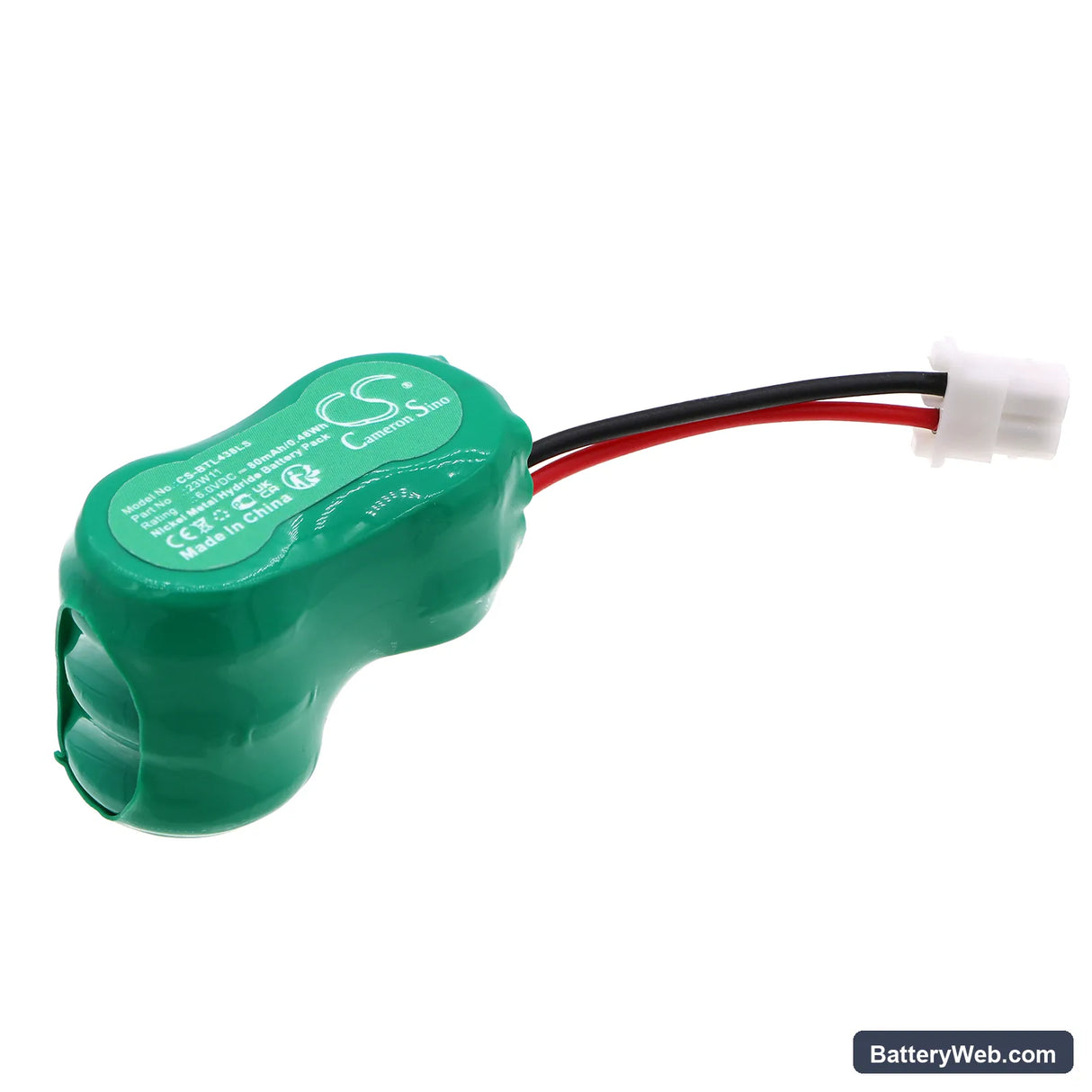 Bticino L4380/B Replacement Battery, 6V, 80mAh, Ni-MH 1