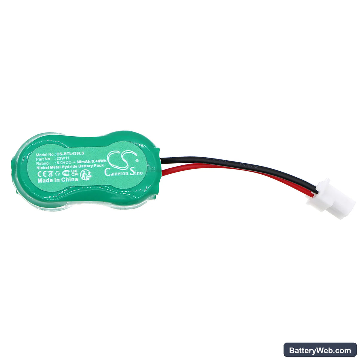 Bticino L4380/B Replacement Battery, 6V, 80mAh, Ni-MH 3