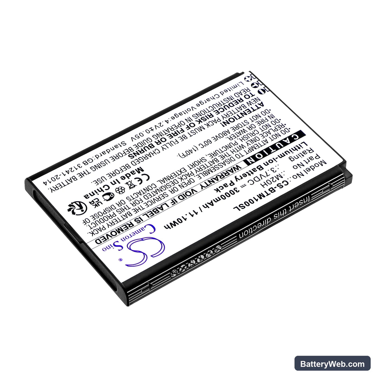 Benteng M100 Replacement Battery, 3.7V, 3000mAh, Li-ion 2