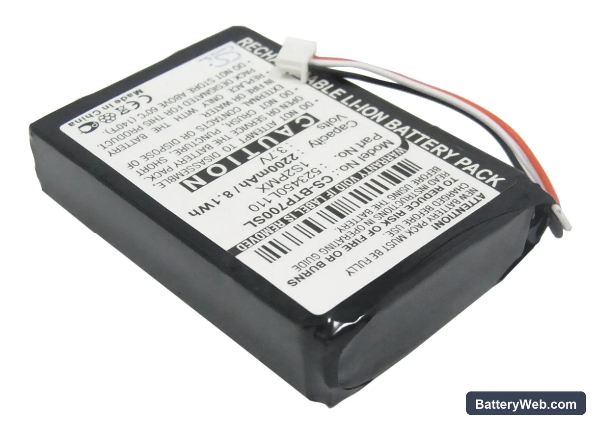 Blaupunkt TravelPilot 500 Replacement Battery, 3.7V, 2200mAh, Li-ion 2