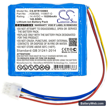Bellavista 1000 Replacement Battery, 14.4V, 10200mAh, Li-ion 3