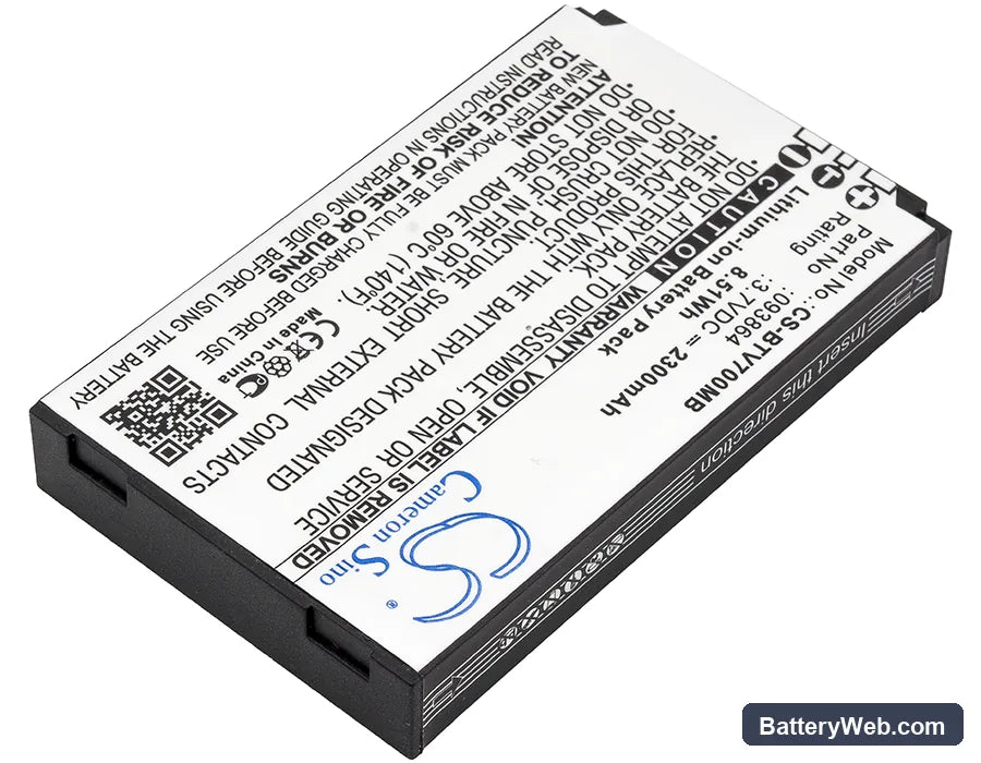 BT Video Baby Monitor 7000 Replacement Battery, 3.7V, 2300mAh, Li-ion 2