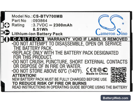 BT Video Baby Monitor 7000 Replacement Battery, 3.7V, 2300mAh, Li-ion 3