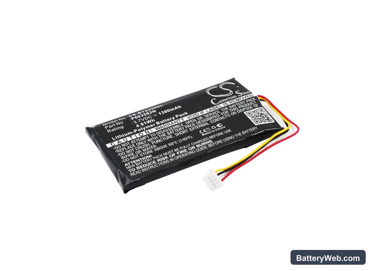 Binatone Z430BT Replacement Battery, 3.7V, 1300mAh, Li-Polymer 1