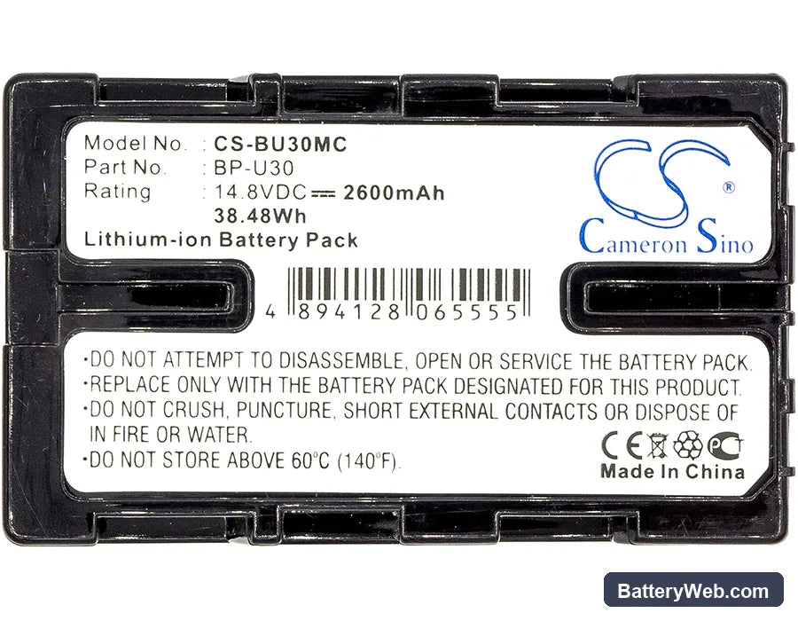 Sony PMW-EX1 Replacement Battery, 14.8V, 2600mAh, Li-ion 5