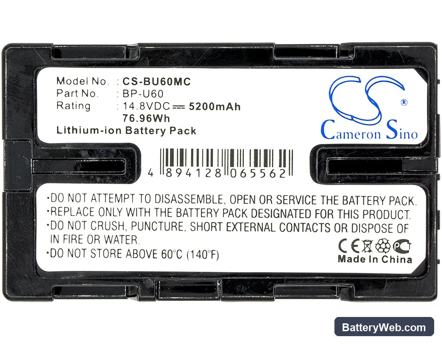 Sony PMW-EX1 Replacement Battery, 14.8V, 5200mAh, Li-ion 5