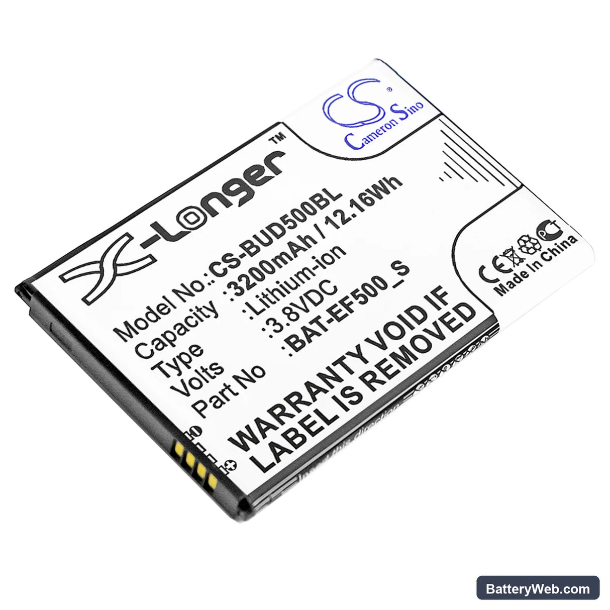 BlueBird EF500R Replacement Battery, 3.8V, 3200mAh, Li-ion 1