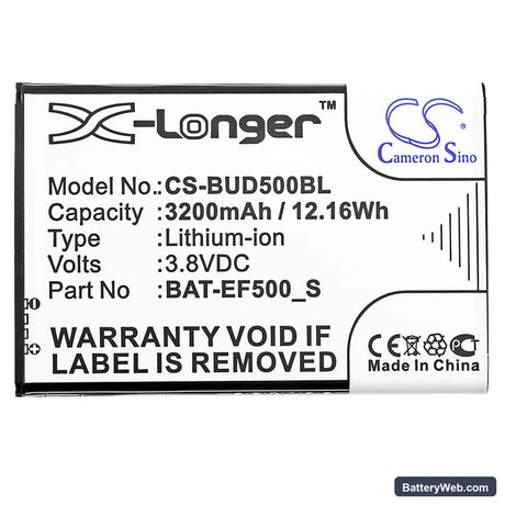 BlueBird EF500R Replacement Battery, 3.8V, 3200mAh, Li-ion 3