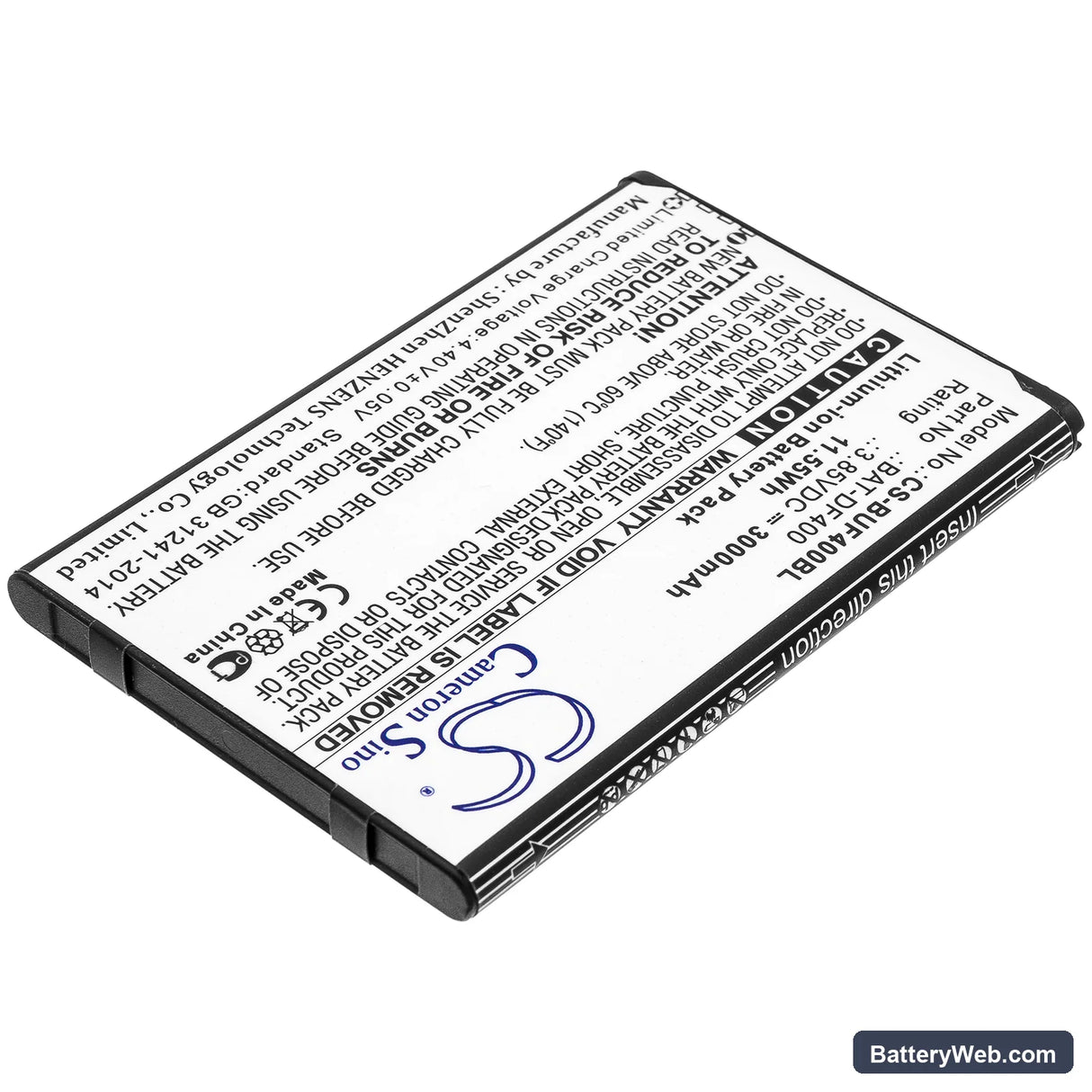 BlueBird EF400 Replacement Battery, 3.85V, 3000mAh, Li-ion 2