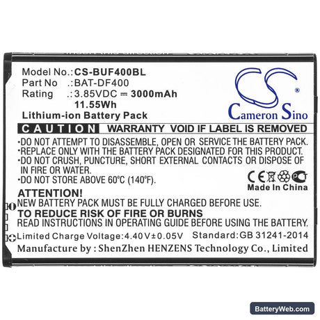 BlueBird EF400 Replacement Battery, 3.85V, 3000mAh, Li-ion 5