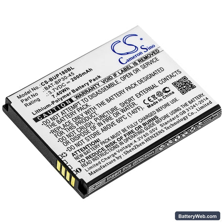 BlueBird BP30 Replacement Battery, 3.7V, 2000mAh, Li-Polymer 1