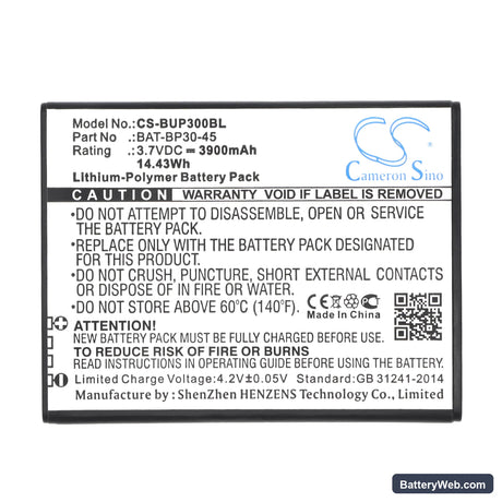 BlueBird BP30 Replacement Battery, 3.7V, 3900mAh, Li-Polymer 5