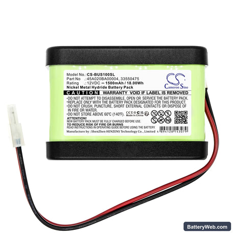 Assa Abloy 550473 Replacement Battery, 12V, 1500mAh, Ni-MH 3
