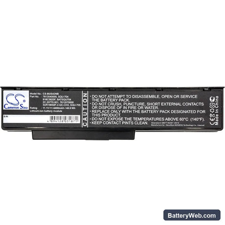BenQ JoyBook R56 Replacement Battery, 11.1V, 4400mAh, Li-ion 3