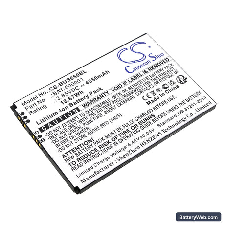 BlueBird Pidion SF6510 Replacement Battery, 3.85V, 4850mAh, Li-ion 1