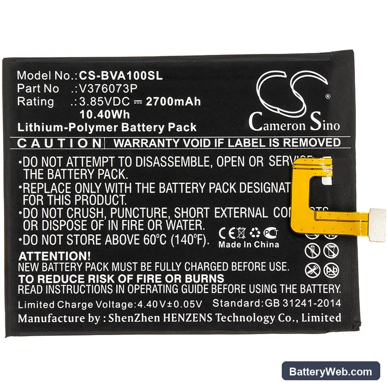 BlackView A10 Replacement Battery, 3.85V, 2700mAh, Li-Polymer 3