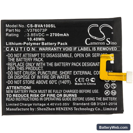 BlackView A10 Replacement Battery, 3.85V, 2700mAh, Li-Polymer 3