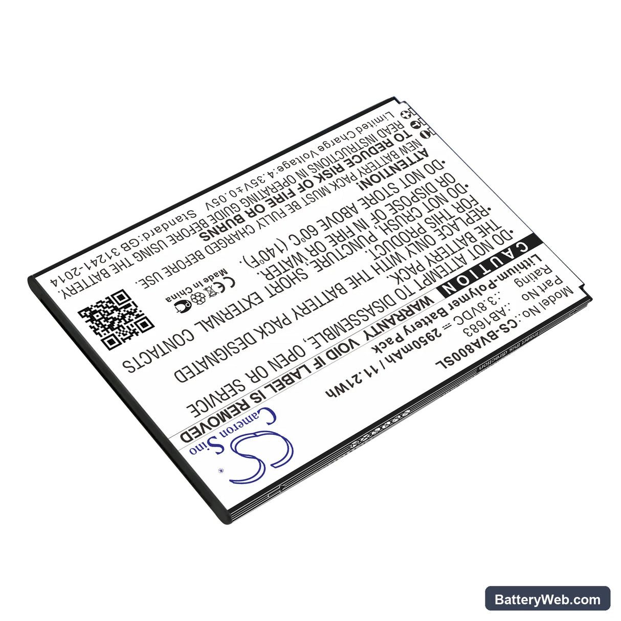 BlackView A8 MAX Replacement Battery, 3.8V, 2950mAh, Li-Polymer 2