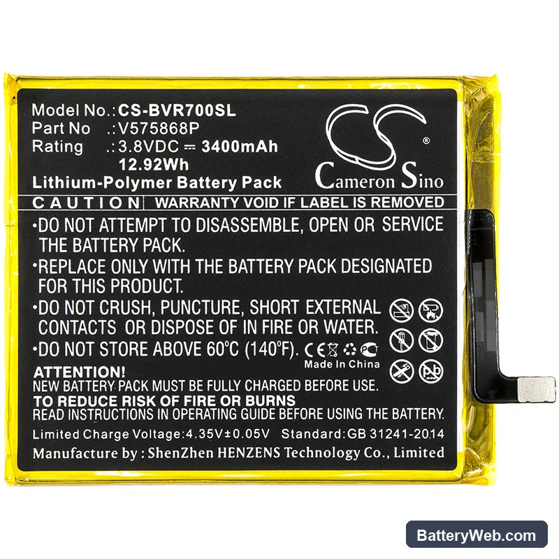 BlackView BV7000 Replacement Battery, 3.8V, 3400mAh, Li-Polymer 3