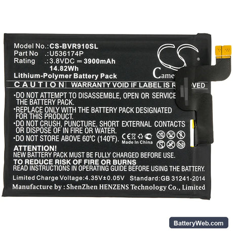 BlackView BV9000 Pro Replacement Battery, 3.8V, 3900mAh, Li-Polymer 3