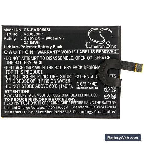 BlackView BV9500 Replacement Battery, 3.85V, 9000mAh, Li-Polymer 3