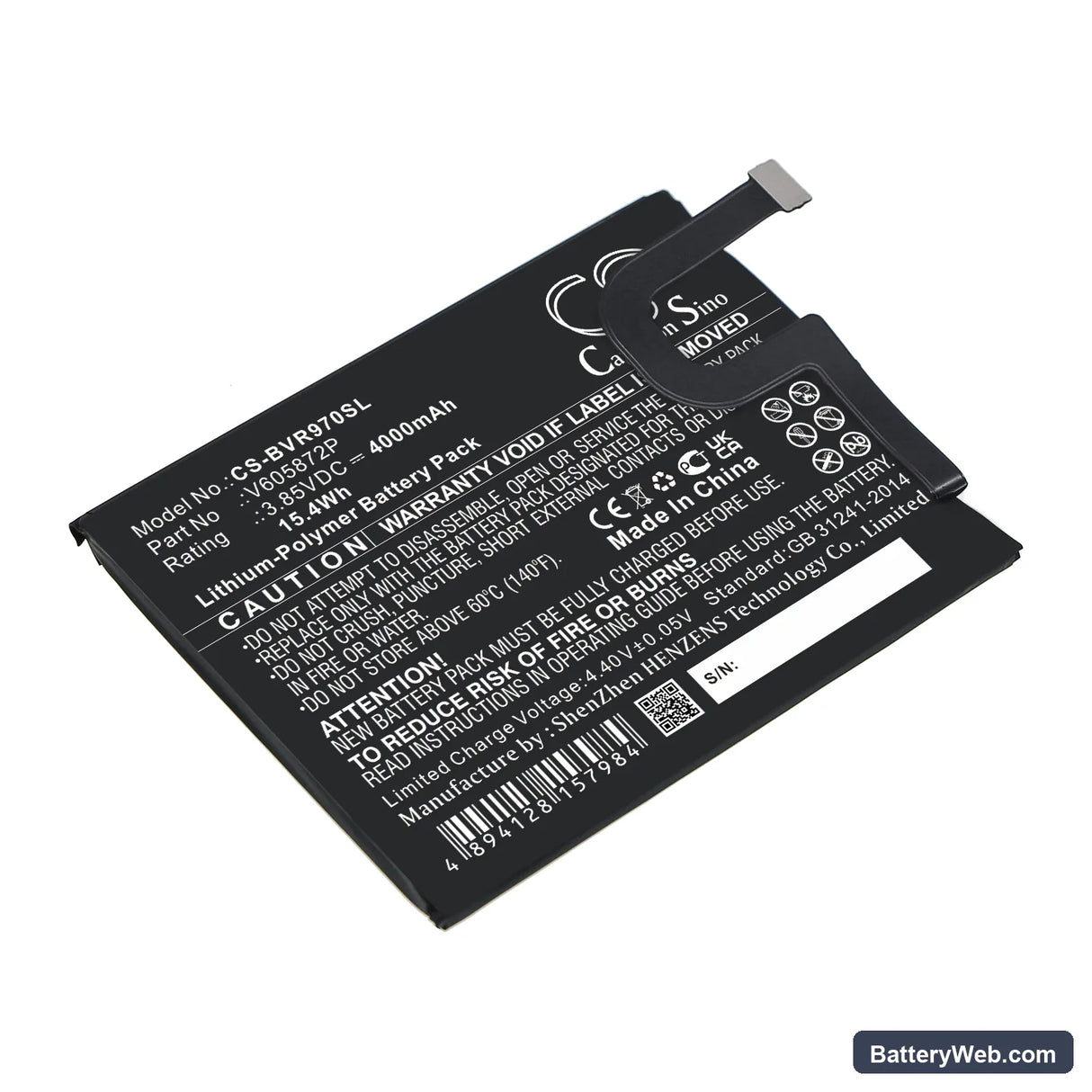 BlackView BV9700 Replacement Battery, 3.85V, 4000mAh, Li-Polymer 1
