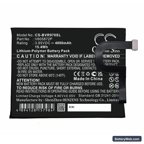 BlackView BV9700 Replacement Battery, 3.85V, 4000mAh, Li-Polymer 3