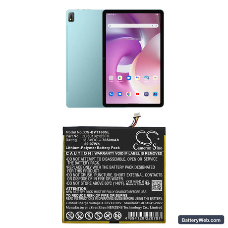 BlackView Tab 16 Replacement Battery, 3.8V, 7650mAh, Li-Polymer 1