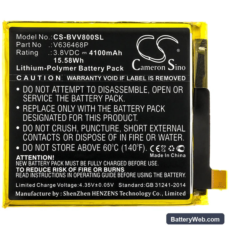 BlackView BV8000 Replacement Battery, 3.8V, 4100mAh, Li-Polymer 3
