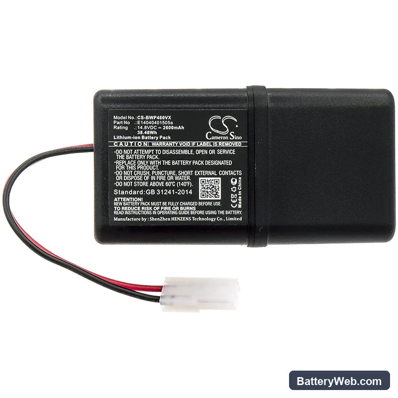 BobSweep Bob PetHair Replacement Battery, 14.8V, 2600mAh, Li-ion 3