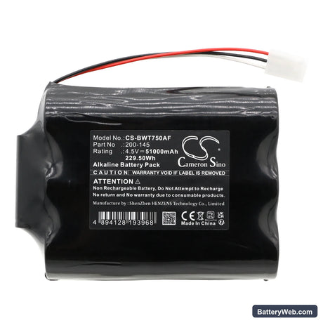 Bay West 750TFWR Replacement Battery, 4.5V, 51000mAh, Alkaline 3