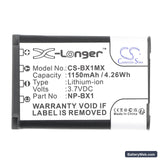 Sony CX405 Handycam Replacement Battery, 3.7V, 1150mAh, Li-ion 3