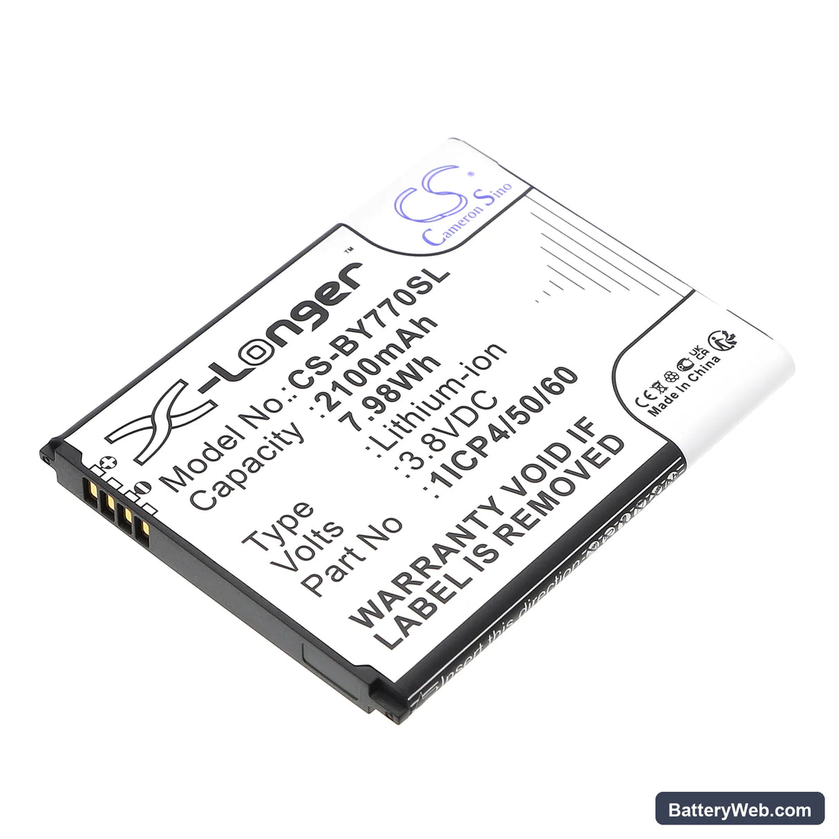 Beurer BY77 Replacement Battery, 3.8V, 2100mAh, Li-ion 1