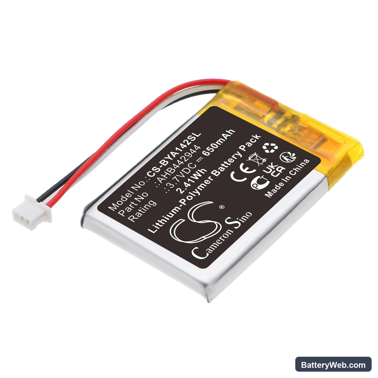 Babymoov A014204 Replacement Battery, 3.7V, 650mAh, Li-Polymer 1