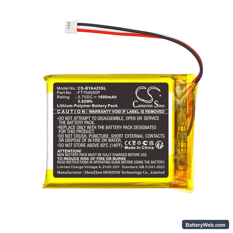 Babymoov A014425 Replacement Battery, 3.7V, 1600mAh, Li-Polymer 3