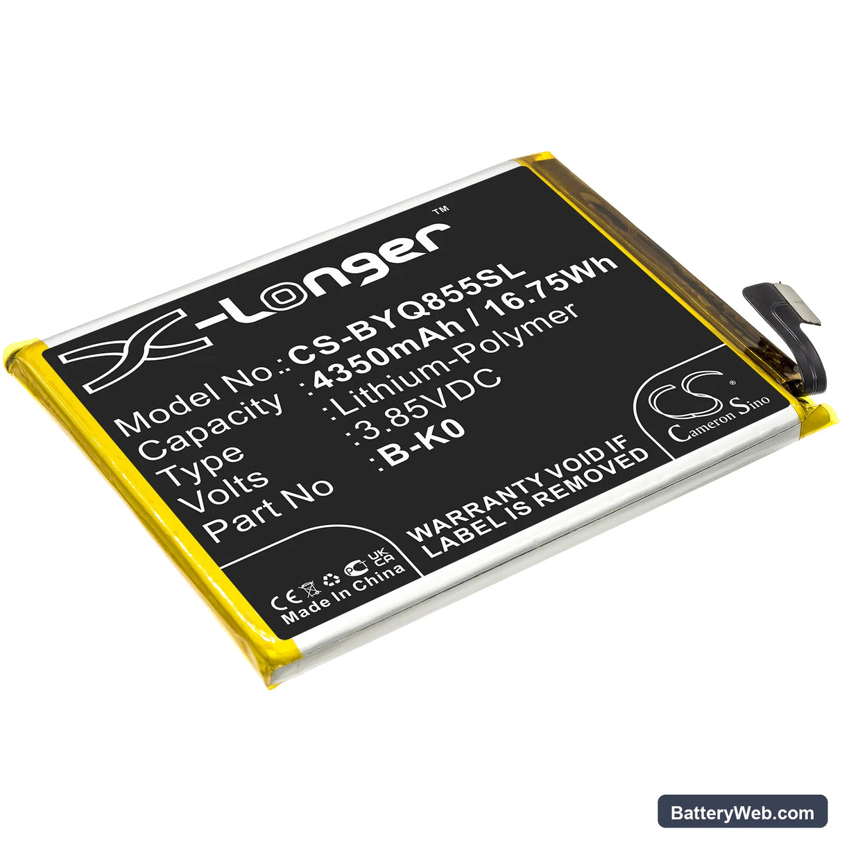 Vivo iQOO Neo 855 Replacement Battery, 3.85V, 4350mAh, Li-Polymer 1