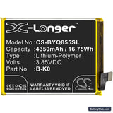 Vivo iQOO Neo 855 Replacement Battery, 3.85V, 4350mAh, Li-Polymer 3