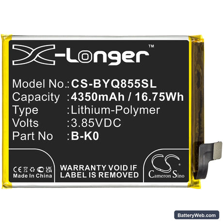 Vivo iQOO Neo 855 Replacement Battery, 3.85V, 4350mAh, Li-Polymer 3