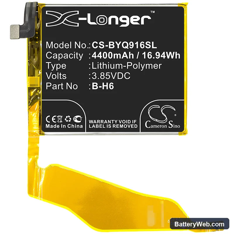 BBK VIVO iQOO Pro Replacement Battery, 3.85V, 4400mAh, Li-Polymer 3