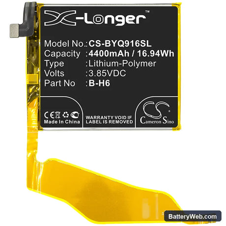 BBK VIVO iQOO Pro Replacement Battery, 3.85V, 4400mAh, Li-Polymer 3