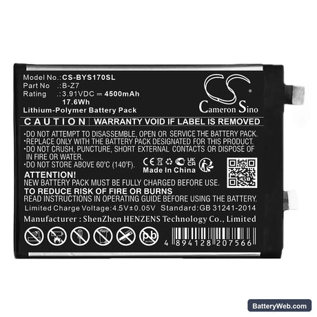 Vivo V2283A Replacement Battery, 3.91V, 4500mAh, Li-Polymer 1