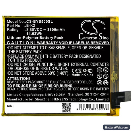 Vivo S5 Replacement Battery, 3.85V, 3800mAh, Li-Polymer 3