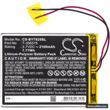 Boyue T62 Replacement Battery, 3.7V, 2100mAh, Li-Polymer 3