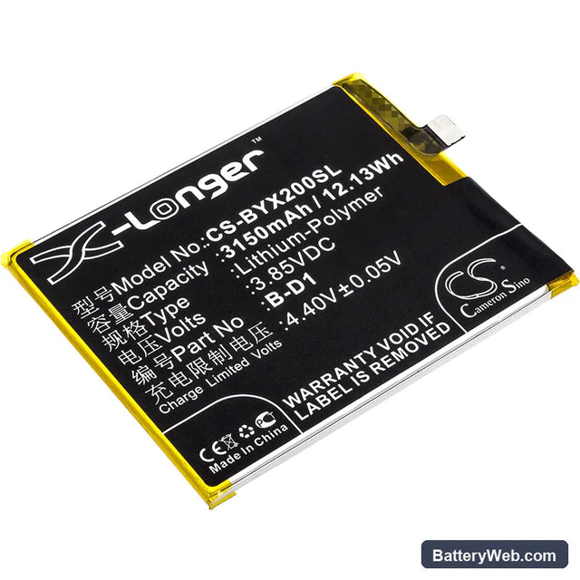BBK VIVO X20A Replacement Battery, 3.85V, 3150mAh, Li-Polymer 1