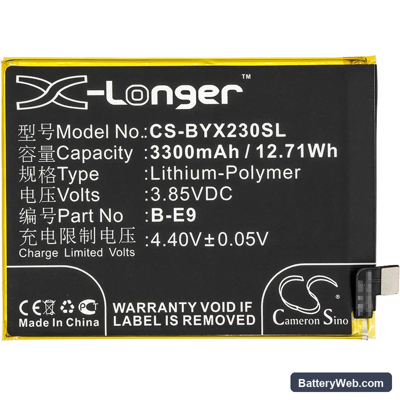 BBK VIVO X23 Replacement Battery, 3.85V, 3300mAh, Li-Polymer 3