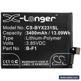 Vivo X23 Symphony Replacement Battery, 3.85V, 3400mAh, Li-Polymer 3