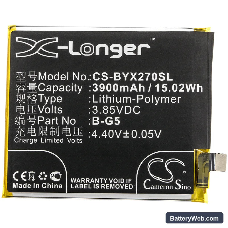 Vivo X27 Replacement Battery, 3.85V, 3900mAh, Li-Polymer 3